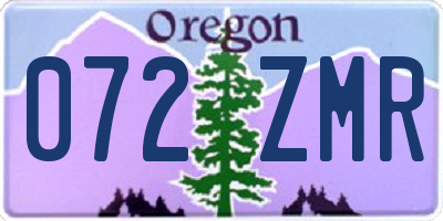 OR license plate 072ZMR