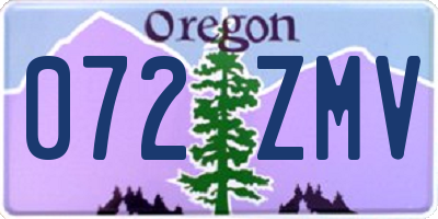 OR license plate 072ZMV