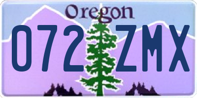 OR license plate 072ZMX