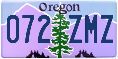 OR license plate 072ZMZ