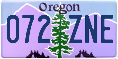 OR license plate 072ZNE