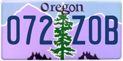 OR license plate 072ZOB