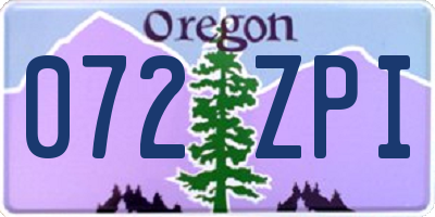 OR license plate 072ZPI