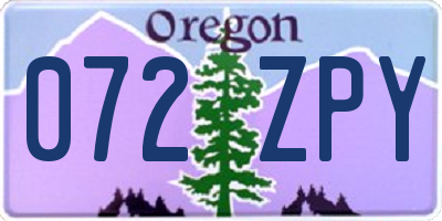 OR license plate 072ZPY