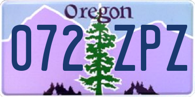 OR license plate 072ZPZ