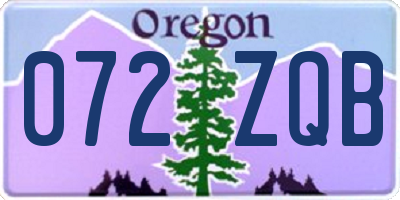 OR license plate 072ZQB