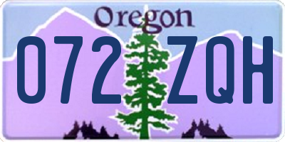 OR license plate 072ZQH