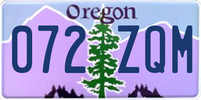 OR license plate 072ZQM