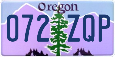 OR license plate 072ZQP
