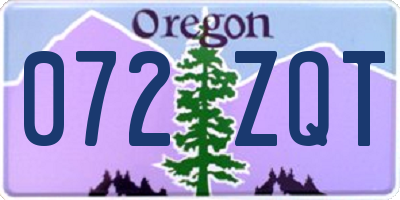 OR license plate 072ZQT