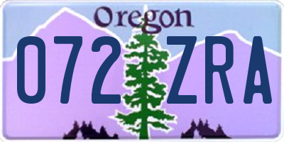 OR license plate 072ZRA