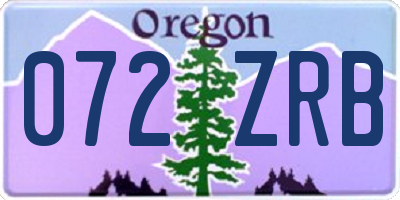 OR license plate 072ZRB