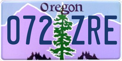 OR license plate 072ZRE