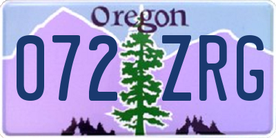 OR license plate 072ZRG
