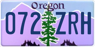 OR license plate 072ZRH