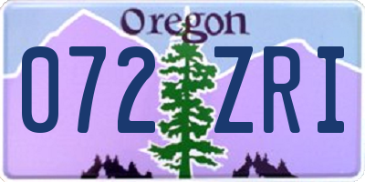OR license plate 072ZRI