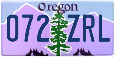 OR license plate 072ZRL
