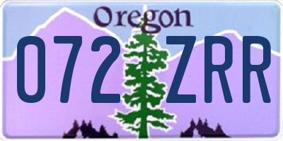 OR license plate 072ZRR
