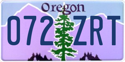 OR license plate 072ZRT