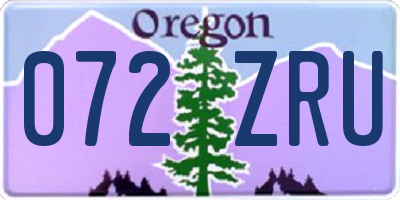 OR license plate 072ZRU