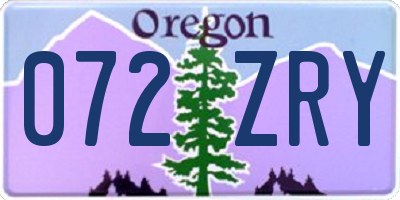 OR license plate 072ZRY