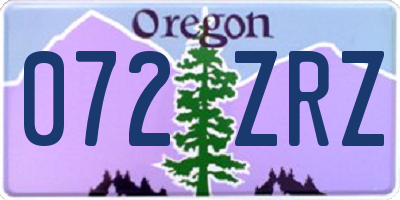 OR license plate 072ZRZ