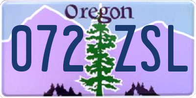 OR license plate 072ZSL