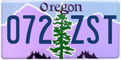 OR license plate 072ZST