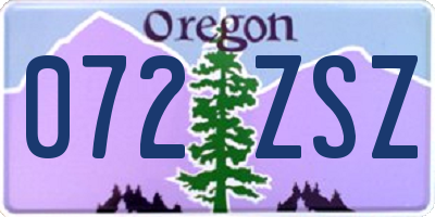 OR license plate 072ZSZ