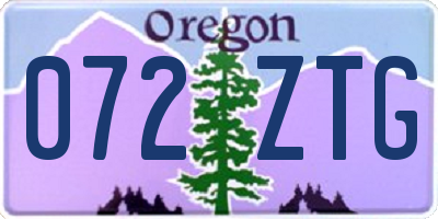 OR license plate 072ZTG