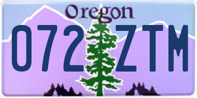 OR license plate 072ZTM