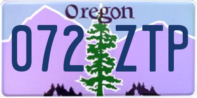 OR license plate 072ZTP