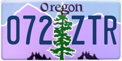 OR license plate 072ZTR