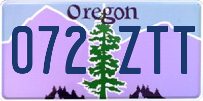 OR license plate 072ZTT