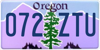 OR license plate 072ZTU