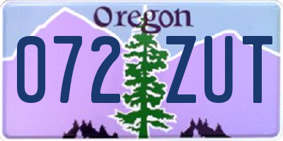 OR license plate 072ZUT