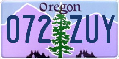 OR license plate 072ZUY