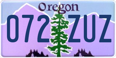OR license plate 072ZUZ