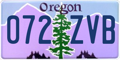 OR license plate 072ZVB