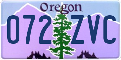 OR license plate 072ZVC