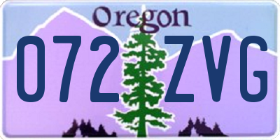 OR license plate 072ZVG