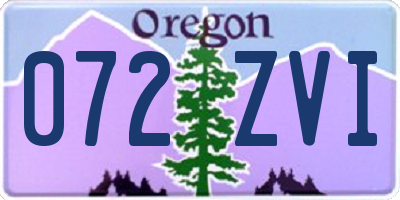 OR license plate 072ZVI