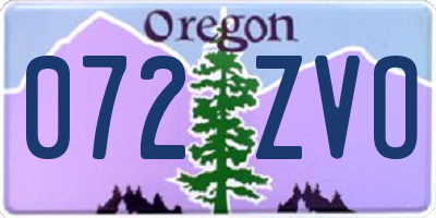 OR license plate 072ZVO