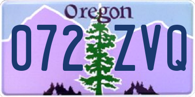 OR license plate 072ZVQ