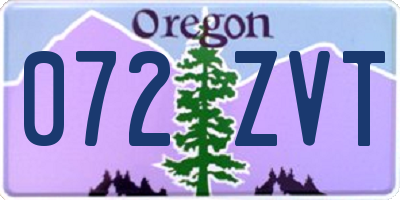 OR license plate 072ZVT