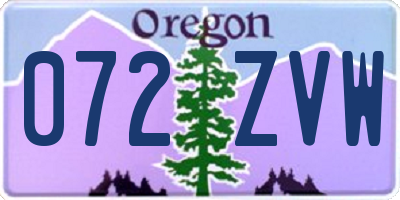 OR license plate 072ZVW