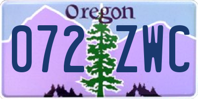 OR license plate 072ZWC