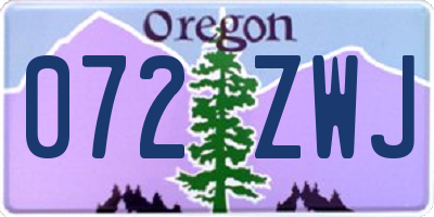 OR license plate 072ZWJ