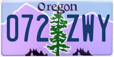 OR license plate 072ZWY