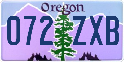 OR license plate 072ZXB
